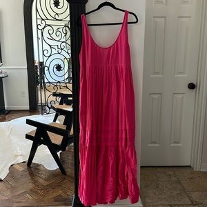 Solid & Striped Hot Pink Linen Gown Maxi Sz L